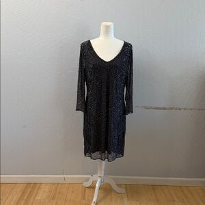 Pisanno nights Black Sequin Midi Dress